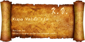 Kupa Valéria névjegykártya